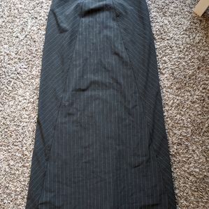 Anthropologie Gray Pinstripe Long Skirt